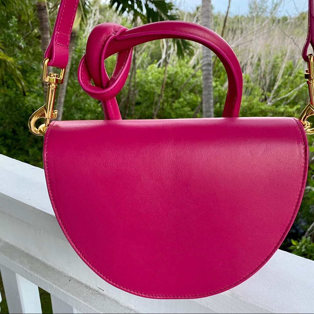 Yuzefi Delores Knot Top Handle Bag in Fuchsia - Picture 11 of 16